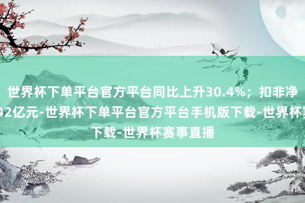 世界杯下单平台官方平台同比上升30.4%；扣非净利润-1.42亿元-世界杯下单平台官方平台手机版下载-世界杯赛事直播