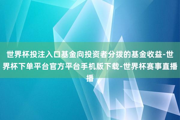 世界杯投注入口基金向投资者分拨的基金收益-世界杯下单平台官方平台手机版下载-世界杯赛事直播