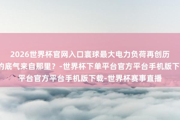 2026世界杯官网入口寰球最大电力负荷再创历史新高，电力保供的底气来自那里？-世界杯下单平台官方平台手机版下载-世界杯赛事直播