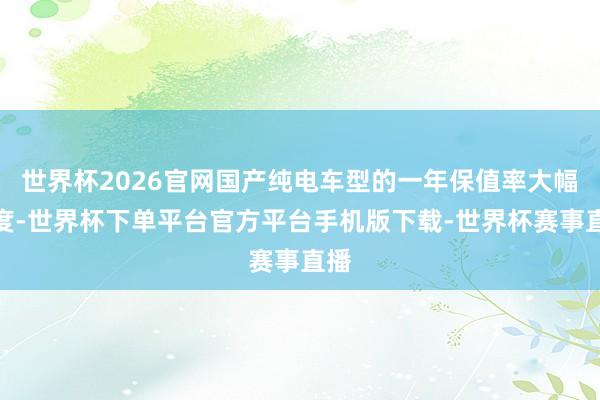 世界杯2026官网国产纯电车型的一年保值率大幅极度-世界杯下单平台官方平台手机版下载-世界杯赛事直播