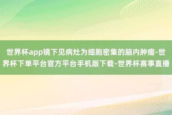 世界杯app镜下见病灶为细胞密集的脑内肿瘤-世界杯下单平台官方平台手机版下载-世界杯赛事直播