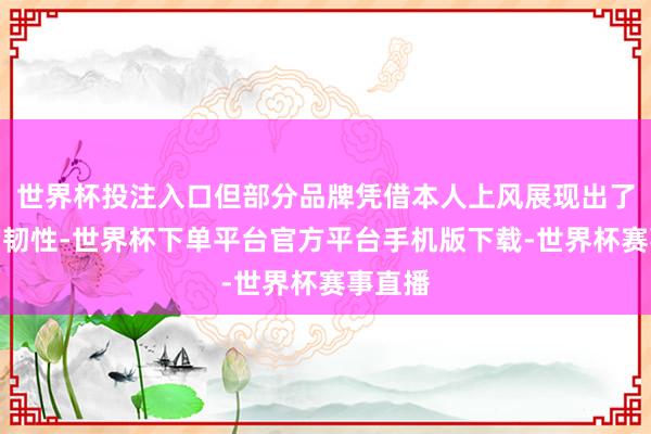世界杯投注入口但部分品牌凭借本人上风展现出了更强的韧性-世界杯下单平台官方平台手机版下载-世界杯赛事直播